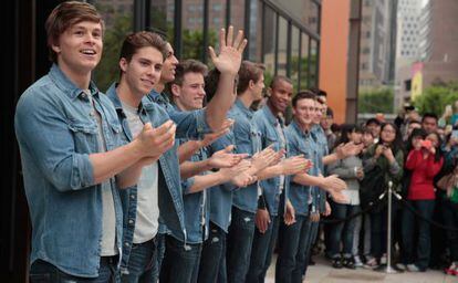 Modelos de Abercrombie &amp; Fitch en la apertura de la tienda en Shanghai.