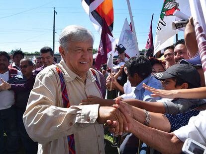 L&oacute;pez Obrador en un evento en Chiapas.