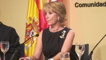 Esperanza Aguirre, en un acto de la Comunidad de Madrid.