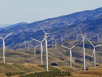 Parque eólico en España. 