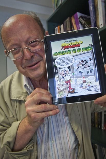 Francico Ibañez enseña la última aventura de Mortadelo en su versión para iPad