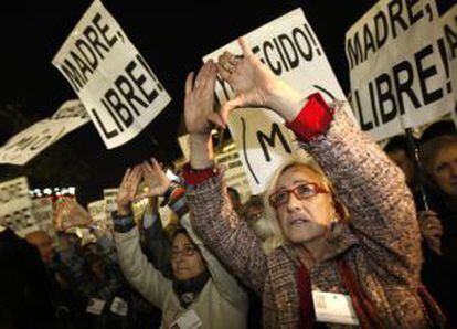 Concentraci&oacute;n en Madrid, en enero de 2008, a favor del derecho de la mujer al aborto.