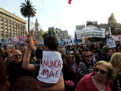 Movilización para exigir la aparición de Santiago Maldonado, el 1 de septiembre.
