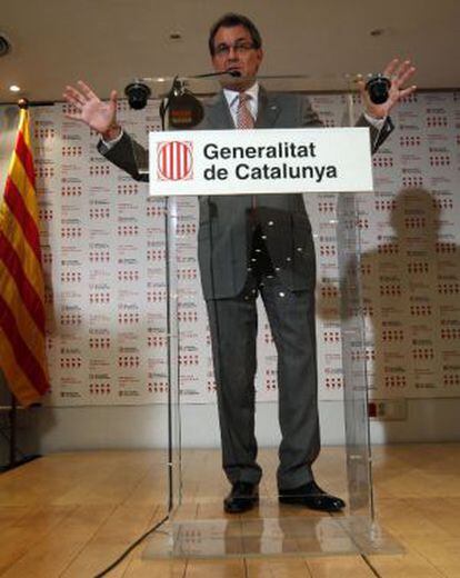 Artur Mas, ayer durante su comparecencia en Madrid.
