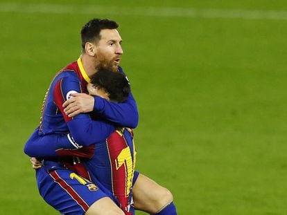 Leo Messi, futbolista del Barcelona, celebra un gol el pasado domingo.