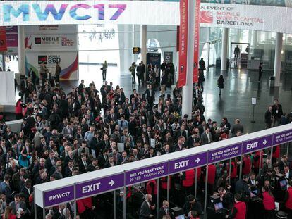 Asistentes al Mobile World Congress, en la pasada edición.