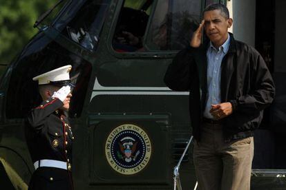 El presidente de Estados Unidos, Barack Obama, a su llegada a Camp David en una imagen de archivo