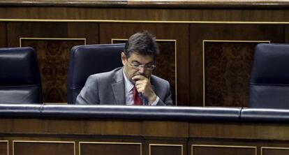 El ministro de Justicia, Rafael Catal&aacute;, durante un pleno del Congreso.