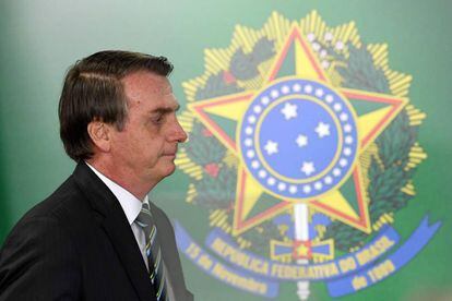 Bolsonaro en la toma de posesión del nuevo ministro de Educación esta semana.