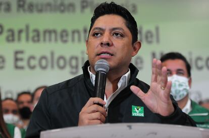 Ricardo Gallardo, gobernador de San Luis Potosí, durante una conferencia de prensa en 2021.