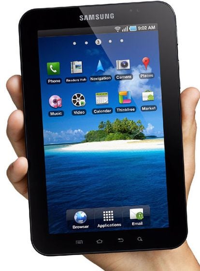 La tableta Samsung Tab es la mitad de un iPad, pero más completa.