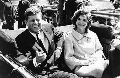 John F. Kennedy y su esposa Jacqueline en Washigton, durante su etapa en la Casa Blaca.