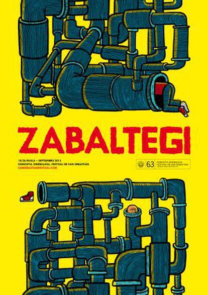 Cartel de Zabaltegi, titulado 'Tuberías 3', del boliviano Marco Tóxico.