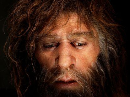 Un neandertal según la interpretación del Museo Neandertal de Krapina (Croacia).