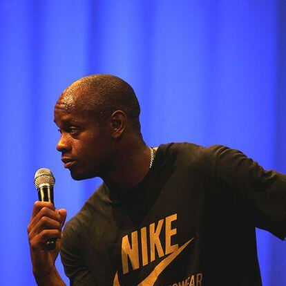 Asafa Powell, ayer.