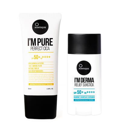 Suntique. Esta marca coreana llegó hace poco a España de la mano de Miin Cosmetics y no es de extrañar el éxito que ha cosechado: además de proteger, trata la piel según sus necesidades. 
 
TOP Productos. Aunque los hay para todos los gustos y tipos de piel, llaman la atención dos de ellos que no habíamos visto en otras ocasiones. El primero, I’m Pure, una crema con filtro mineral y SPF 50 PA++++ pensada para hidratar y calmar las rojeces de las pieles con tendencia acneica gracias a un alto contenido en centella asiática. El segundo, I’m Derma, un stick de textura transparente para reaplicar la protección siempre que se desee incluso encima del maquillaje (también con filtro SPF 50 PA++++, aloe vera y extracto de centella asiática).