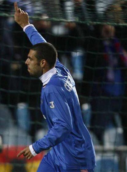 Celestini celebra su gol ante el Anderlecht