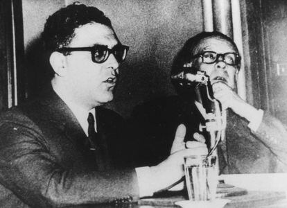 Antonio Di Benedetto y Jorge Luis Borges, en 1958.