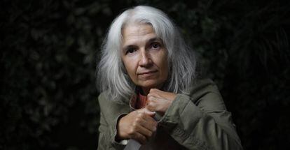 Belén Gopegui, antes de una entrevista en Madrid en 2017.