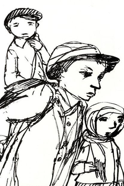 Ilustración de Carme Solé Vendrell en <i>La cruzada de los niños,</i> de Bertolt Brecht.