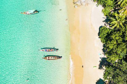 Vista aérea de Banana Beach, en la isla tailandesa de Phuket.
