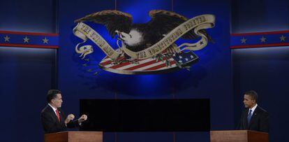 Mitt Romney y Barack Obama, durante el debate del miércoles.
