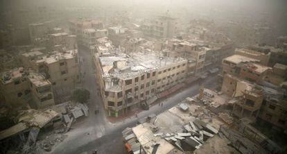 Vista general de la zona de Duma, al este de Damasco, hoy