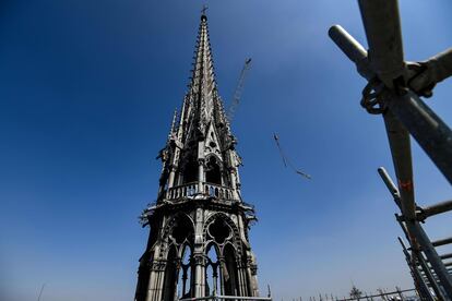 La aguja de Notre Dame, en abril de 2019.