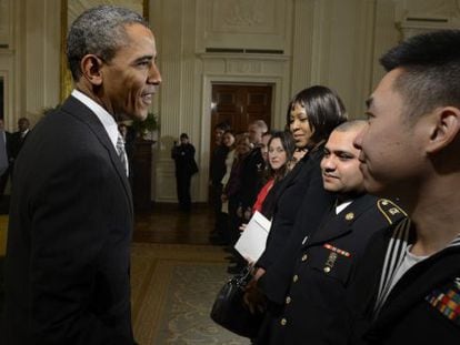 El presidente estadounidense Obama durante la ceremonia de ciudadanía celebrada en la Casa Blanca esta semana.