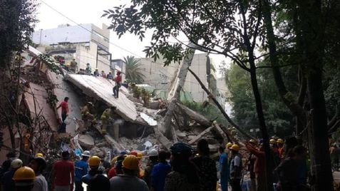 Un edificio tras el terremoto de 2017 en Ciudad de México.