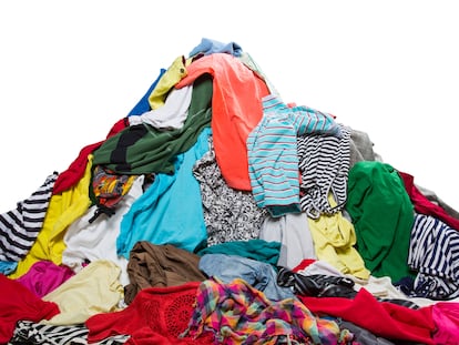 Big heap of colorful clothes