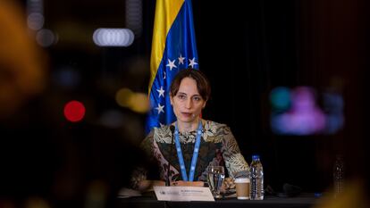 Alena Douhan, relatora de la ONU, en una conferencia de prensa en Caracas (Venezuela).