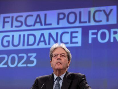 El comisario europeo de Economía, Paolo Gentiloni, el martes durante una rueda de prensa en Bruselas.