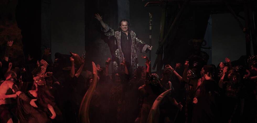 Michael Volle (Sumo Sacerdote) en la Bacanal del tercer acto de 'Sansón y Dalila'.