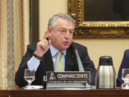 José Antonio Sánchez comparece en la comisión de control parlamentario de RTVE en junio de 2018.