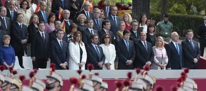 Presidentes autonómicos en Madrid en el desfile militar del 12 de octubre.