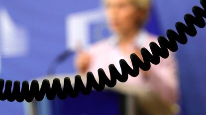 La vicepresidenta de la Comisión Europea, Ursula von der Leyen, este miércoles en Bruselas.