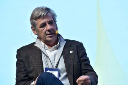 Nicolás Pino, Presidente de la Sociedad Rural durante su participación en el evento de IDEA Agroindustria en Rosario, Argentina. 