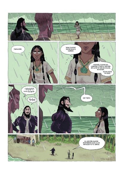 Viñetas de la novela gráfica 'Soy la Malinche', de Alicia Jaraba Abellán.
