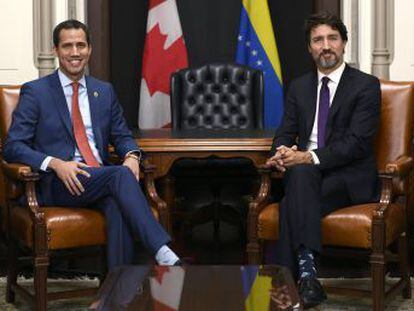 Justin Trudeau, primer ministro canadiense, refrenda su apoyo al político venezolano y subraya la necesidad de hallar medidas para encontrar una solución de forma pacífica