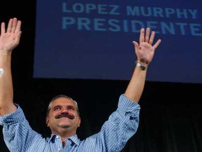 El líder de Propuesta Republicana, Ricardo López Murphy, en un acto electoral en 2003.