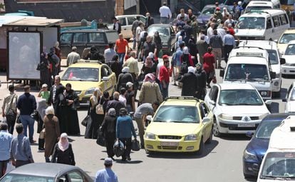 Una calle de Damasco, el pasado domingo tras la reapertura de comercios.