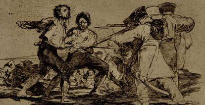 Aguafuerte, aguatinta, aguada y buril con retoques de Francisco de Goya, 1863. Conjunto completo de 80 grabados, con la portada original litografiada y texto de introducción. Encuadernación del siglo XIX.