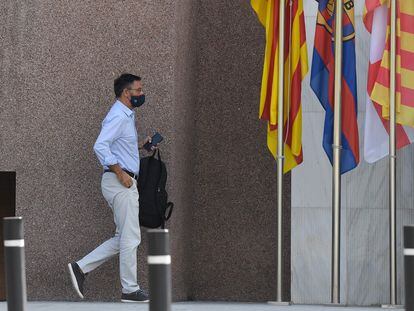 Bartomeu, llega a las oficinas del Barcelona en el Camp Nou.