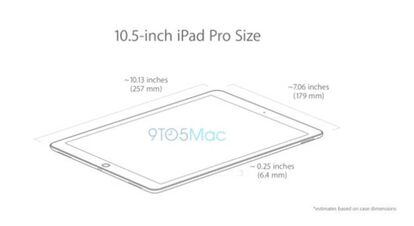 Plano con dimensiones del iPad Pro 10,5 pulgadas