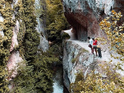 El desfiladero del Purón, en el parque natural de Valderejo, se puede recorrer gracias a una senda que acompaña el río.