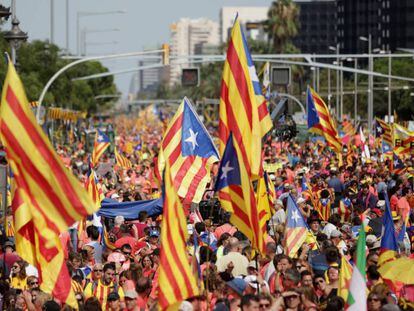 L'avinguda Diagonal una hora abans de la manifstació. 