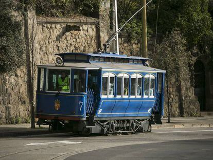 El Tramvia Blau recorre un trayecto de 1.200 metros 