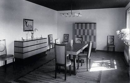 Comedor interior que la marca sueca Nordiska Kompaniet recreó para la Exposición de Estocolmo de 1930.