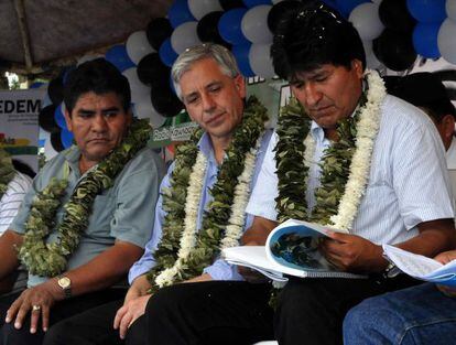 Ell presidente de Bolivia, Evo Morales, junto al vicepresidente, &Aacute;lvaro Garc&iacute;a Linera.
